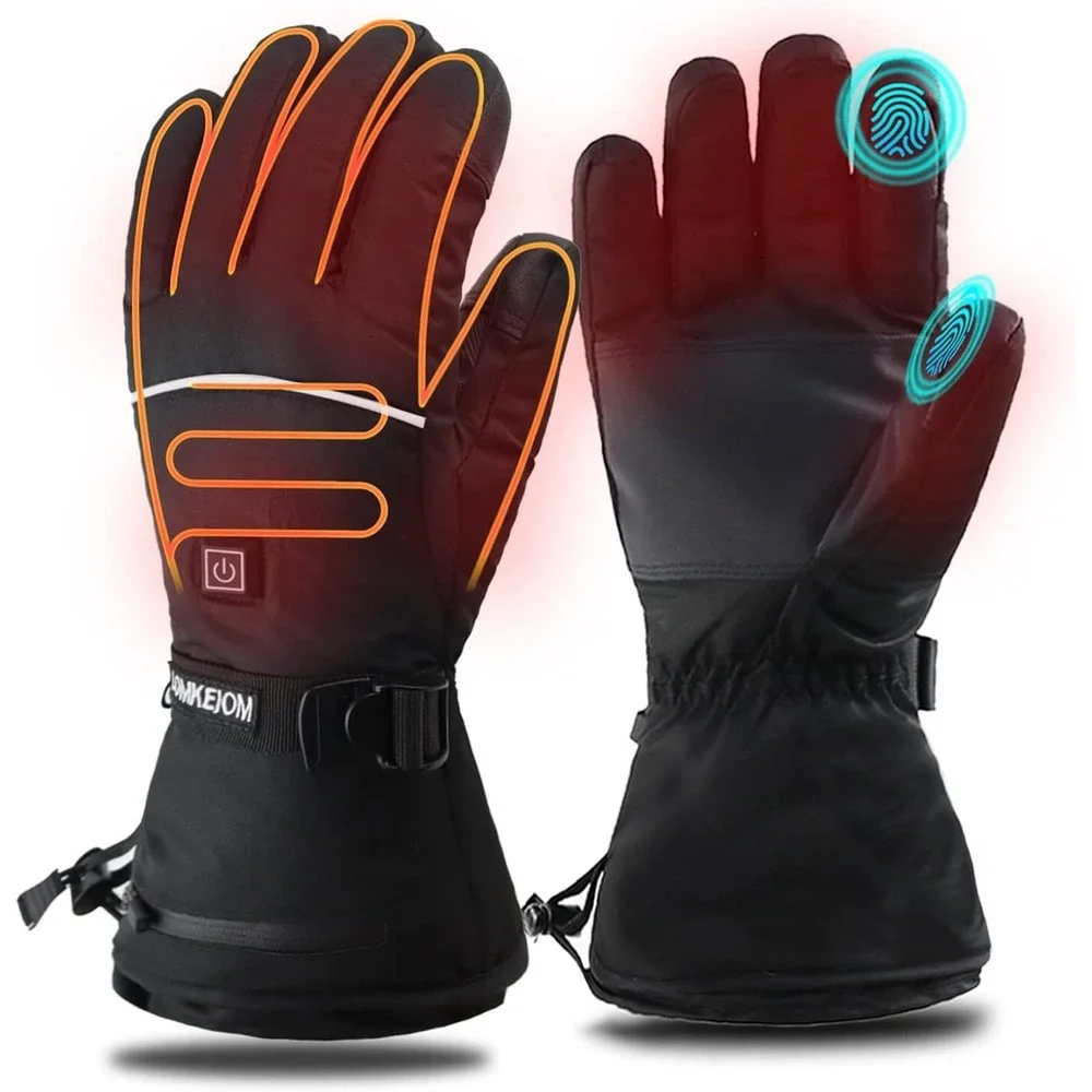 LOMKEIOM Heated Gloves for Men Women, 5V 4000 mAh Rechargeable Battery